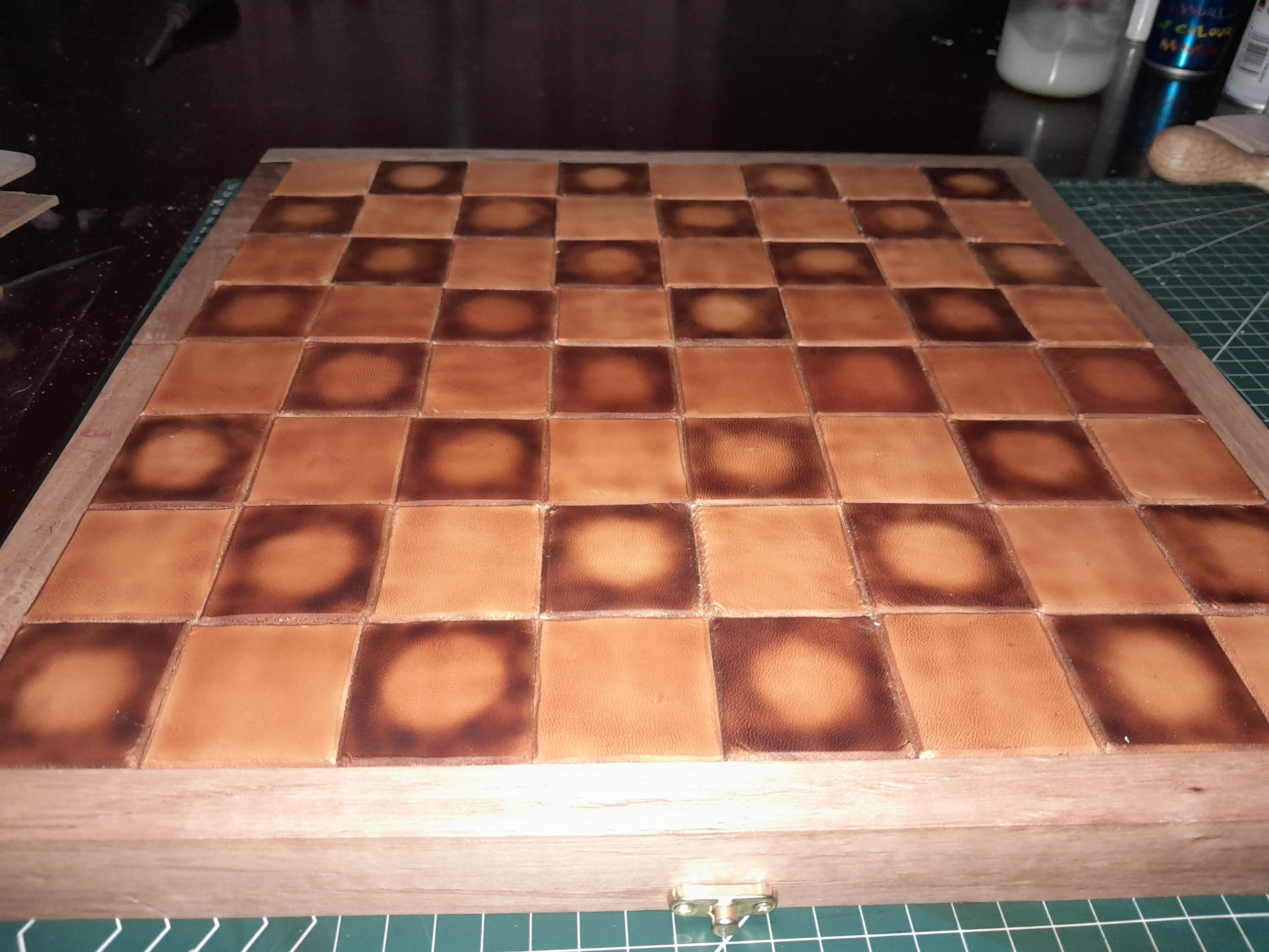 chess board - leather surface