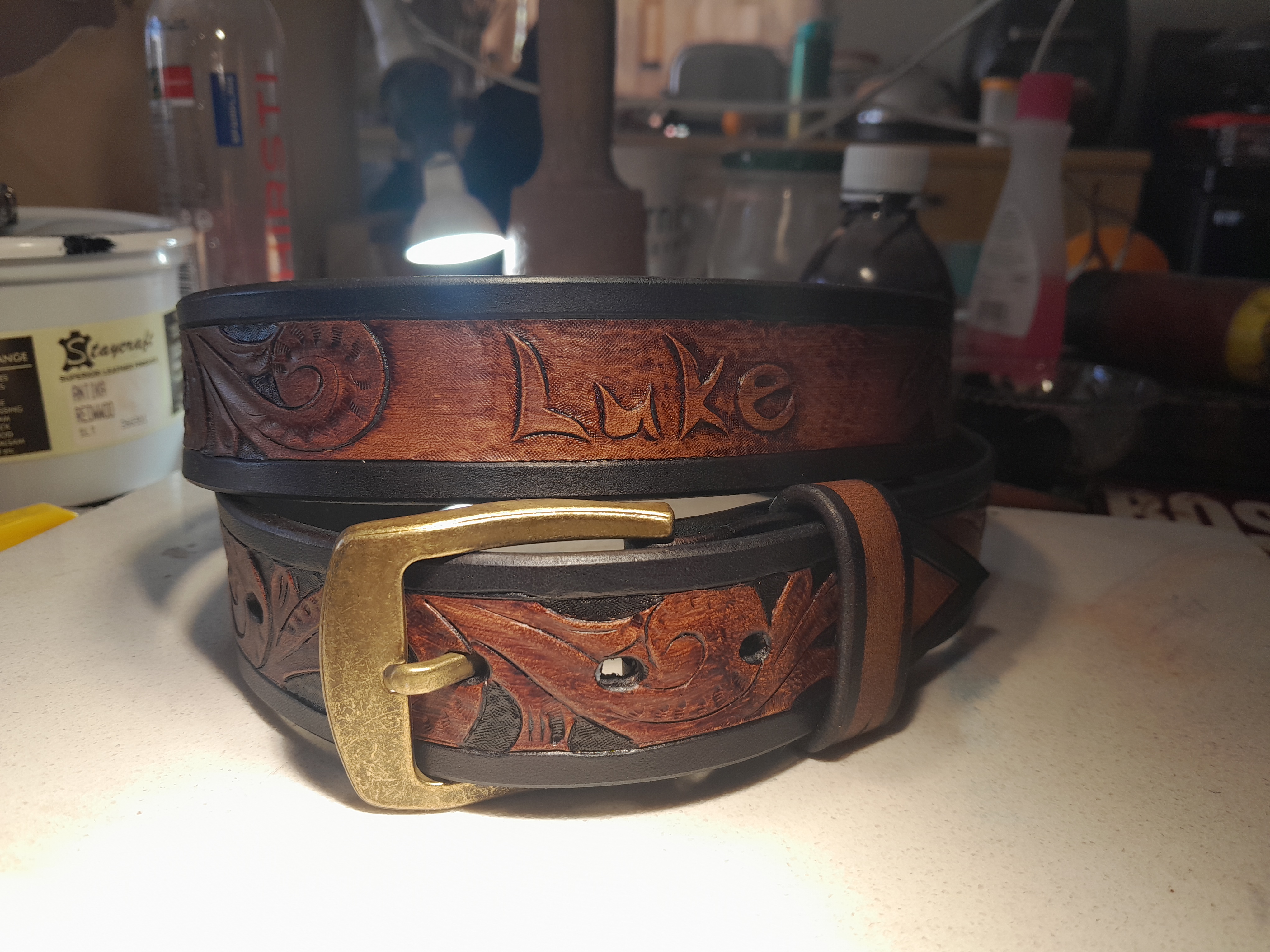 custom name-tooled belt